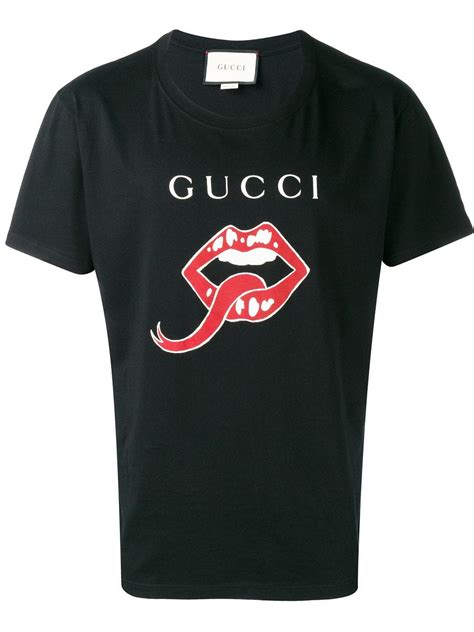 gucci mouth and tongue print t-shirt|gucci jersey t shirt.